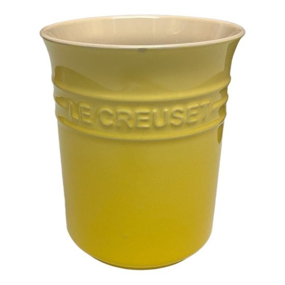 Le Creuset Kitchen Rare Le Creuset 6 Ceramic Utensil Crock Yellow